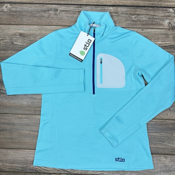 Stio Women's Gannett Peak Half Zip Fleece Pullover Blue Size‎ Medium NEW - Picture 3 of 12